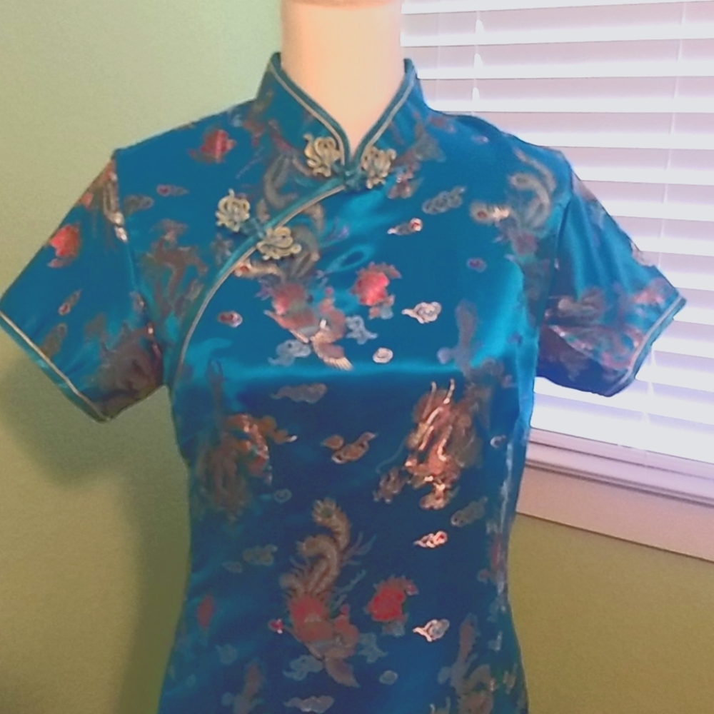 Gorgeous teal cheongsam